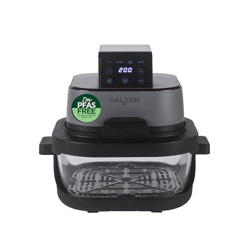 Image of Salter Crisp & Go Portable Air Fryer - Interchangeable, 360° Viewing, 4L Batch Cooking & 1.5 L On-The-Go Containers, Dishwasher Safe PFAS-Free Trays, 4 Presets, Space Saving Design, Up To 200°C, 1500W