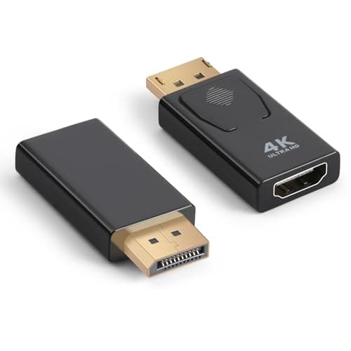 Image of AXFEE DisplayPort to HDMI Adapter, 4K DP to HDMI Converter, DP Male to HDMI Female Adapter,4K@30Hz/2K@60Hz/1080P@120Hz Display Port to Hdmi Port Adaptor Support HDTV, Projector, Monitor, Desktop(2PCS)