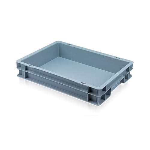 Image of Caterbox Plastic Stacking EURO Storage Container, 6L, 400 x 300 x 75mm, Heavy-Duty, Grey (Box Only)