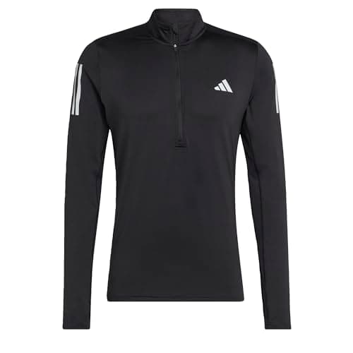 Image of adidas Men's Own the Run 1/4 Zip Long Sleeve Sweatshirt, Black, M