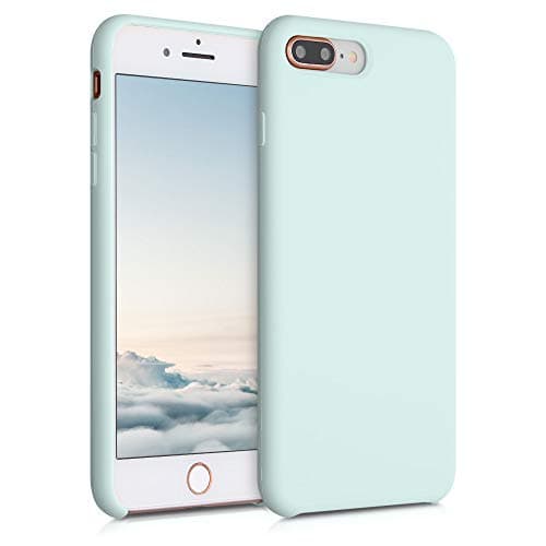 Image of kwmobile Case for Apple iPhone 7 Plus/iPhone 8 Plus Case - Soft Cover - Shockproof Silicone - Wireless Charging Cool Mint
