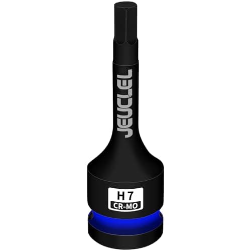 Image of JEUCLEL 7mm Hex Impact Bit Socket, H7 1/2-Inch Impact Drive Allen Socket, Cr-Mo Steel Lengthen Hex Screwdriver Adapter for Electric Ratchet Wrenches Fastening Screws