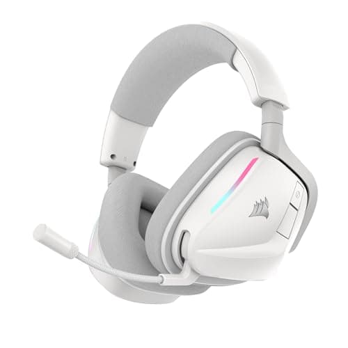 Image of Corsair VOID v2 Wireless Gaming Headset with Bluetooth for PC, PS5, PS4, Switch, Mobile – Dolby Atmos, 70 Hr Battery, Dual Wireless, Lightweight, Fast Charging – White