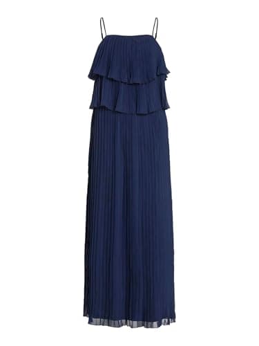 Image of Vila Female Maxi Dress Vichiffan Straps, Blazer Navy, 10
