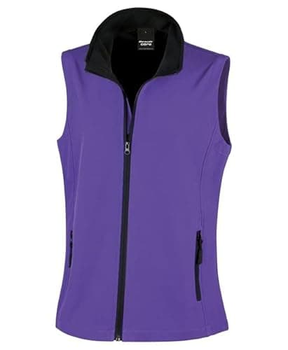Image of Result Core R232F Ladies Printable Softshell Bodywarmer - Purple/Black - 2XL