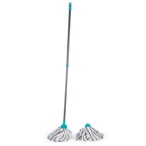 Image of Beldray LA04917KDUFFAS Antibac Microfibre Mop - Cloth Mop with Refill, Super Absorbent, Easy to Wring, Vinyl, Tile, Wood Flooring, Antimicrobial Treated Fibres, Streak-Free Cleaning