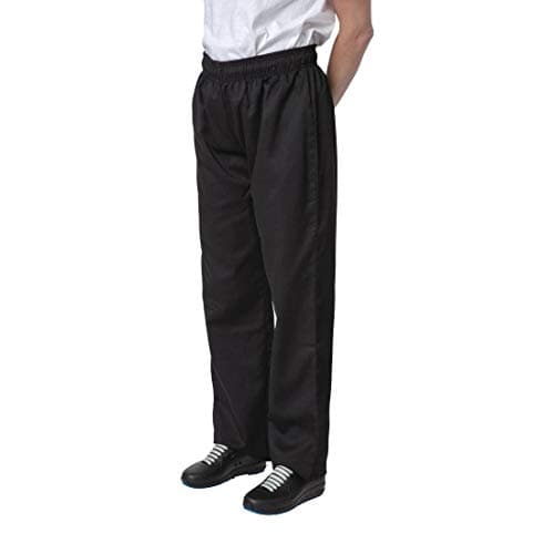Image of NISBETS Essentials Chef Trousers - 2XL / XXL / 2X-Large - Black, Waist Size: 46-48 inch, Polycotton, Machine Washable, Drawstring Waist, BB477-XXL
