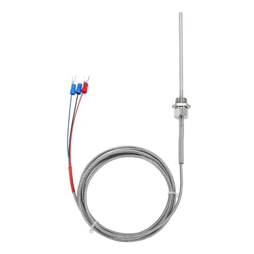 Image of sourcing map PT100 RTD Thermocouple Stainless Steel NPT1/4 Temperature Sensor Probe -50 to 500C 6.6ft 4x100mm