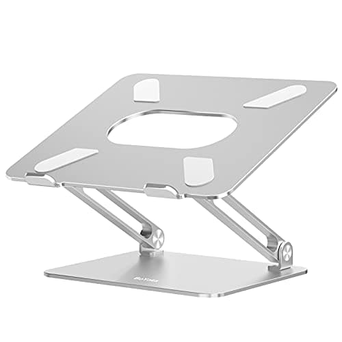 Image of BoYata Laptop Stand, Ergonomic Aluminum Height Adjustable Laptop Mount Computer Stand Riser for Desk Compatible for 10-17" Laptops and Notebook(Silver)