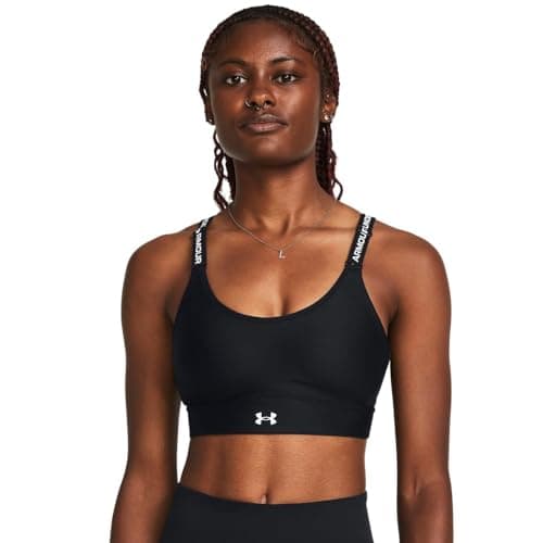 Image of Under Armour Women's Infinity Mid Impact Sports Bra, (001) Black / / White, (X-Large) A/C