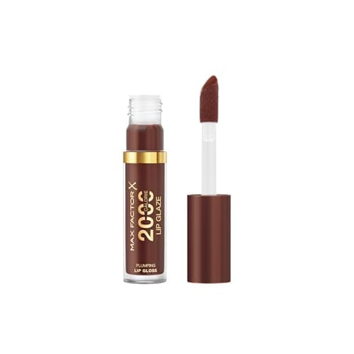 Image of Max Factor 2000 Calorie Lip Glaze Chocolate Glow, Full Shine Lip Gloss, Nourishing with Hyaluronic Acid & Squalane, Instant Plump, Non-Sticky, Vanilla-Milk Scent, Fuller Looking Lips
