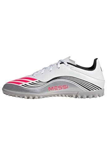 Image of adidas Unisex F50 Messi Club Turf Football Boots, FTWR White/Lucid red/Silver met., 9 UK