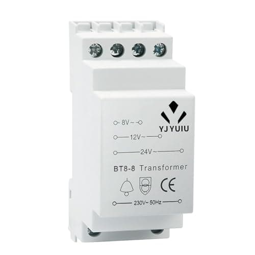Image of YJYUIU 8VA Door Bell Transformer-Input 230V,Output 8V/12V/24V-For Wired Doorbell & Compatible With Ring/Chime/Smart Door Bell-DIN Rail Mountable
