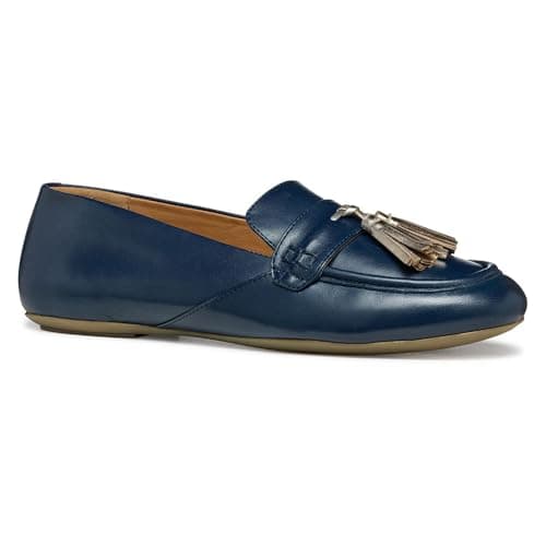 Image of Geox Women's D Palmaria B Moccasin, Navy/Lt Gold, 6 UK