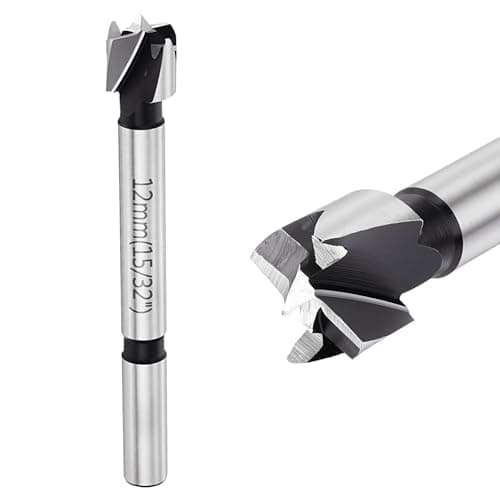 Image of DTGN 15/32"(12mm) Forstner Drill Bit - 1Pack - Good for Wood Plastic Plywood - Multi-Tooth Carbon Steel Woodworking Hole Saw Cutter with Round Shank - Silver