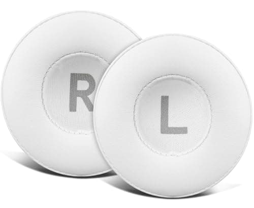 Image of SOULWIT 70mm Earpads Cushions Replacement for Jabra Move/Elite 25h Wireless On-Ear Headphones, Ear Pads with Softer Protein Leather, High-Density Noise Isolation Foam - White