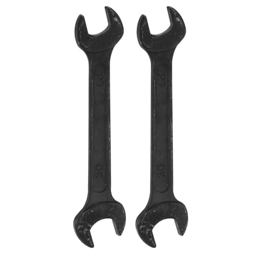 Image of sourcing map 2 Pcs Metric Double Open End Wrench 27mm x 30mm Standard Size Carbon Steel Spanner Wrench for Auto Household Maintenance Routine Repairs, Black