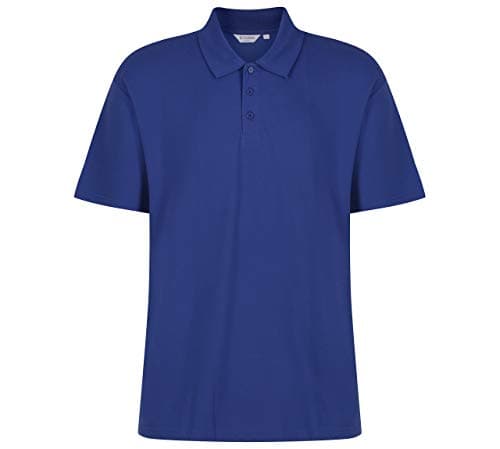 Image of Trutex Kids Bright Blue Plain School Polo Shirts – Short Sleeve Cotton-Rich Unisex PE Kit Polos for Boys and Girls – Age 13