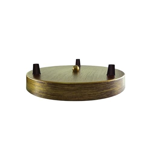 Image of Brushed Brass Ceiling Rose 3 Outlet 200mm Metal Round Light Fitting Base for Pendant Light Cover Canopy Lamp Modern Ceiling Fixture Plate Ideal for Stylish Home Lighting Decorative Hanging Lights