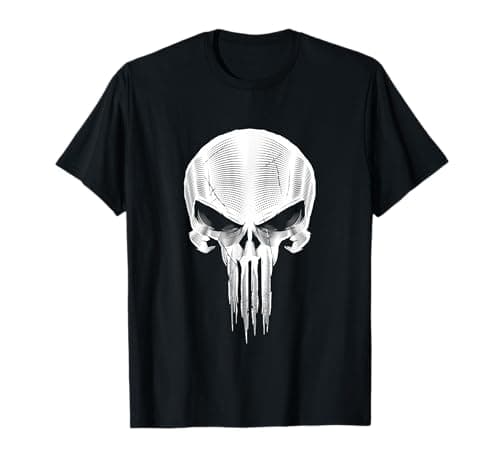 Image of Marvel The Punisher Metallic Skull T-Shirt