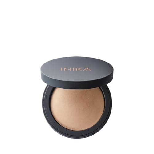 Image of INIKA Organic Buildable Baked Mineral Foundation Compact Powder - Lightweight, Breathable Natural Base with Hydrating Squalane and Magnolia Bark Extract - Natural and Vegan Makeup, Strength, 0.28 oz