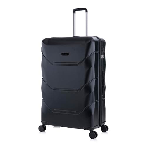 Image of Rocklands® Extra Large Suitcase 32 Inch Hard Shell Thick ABS with TSA Lock 4 Dual Spinner Wheels Lightweight Luggage Durable Travel Trolley Case, Black