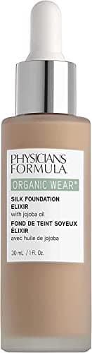 Image of Physicians Formula, Organic Wear Silk Foundation Elixir, Weightless Foundation for a Dewy Finish and Healthy Look, with Organic Jojoba Oil, Aloe Vera, Coconut Oil and Botanical Cactus Flower, Light