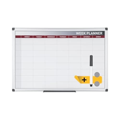 Image of Bi-Office Week Planner, Magnetic, Aluminium Frame, 90 x 60 cm