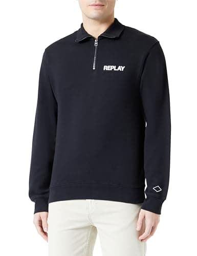 Image of REPLAY Men's Cotton Sweatshirt, Black 098 (Black), M