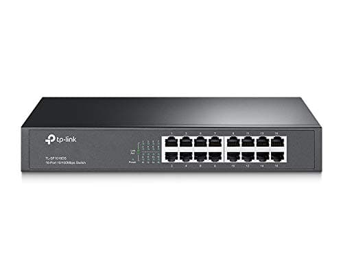 Image of TP-Link TL-SF1016DS 16-Port 10/100Mbps Network Switch, Ethernet Splitter Ports Speed up to 200Mbps, Innovative Energy-Efficient Technology, Supports MAC Address Self-Learning, 13-inch Steel Case