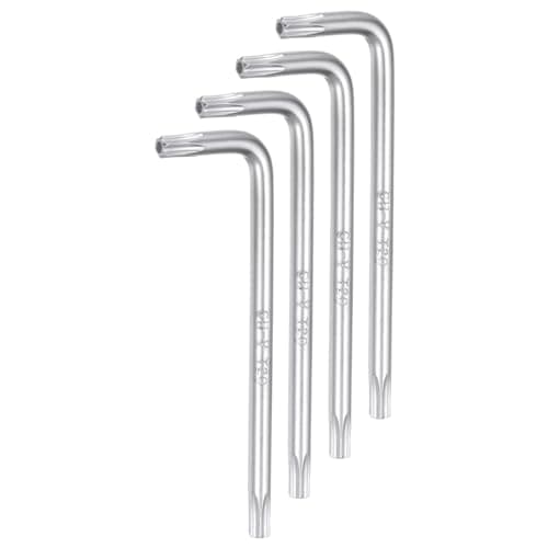 Image of sourcing map 4pcs T20 Tamper Proof Torx Star Key Bit Wrench 2.64" L-Shaped 6 Points Wrenches Chrome-Vanadium Steel Hand Tool for Automotive/Home Repairs