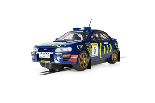 Image of Scalextric Cars - C4555 Subaru Impreza WRX - 1995 Carlos Sainz - Toy Slot Car for use Race Tracks or Sets - Small Kids Gift Ideas for Boy/Girl Ages 3 Accessories, Blue