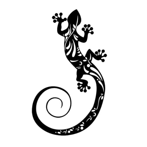 Image of JISADER Metal Gecko Wall Art Garden Lizard Wall Art Outdoor Hanging Ornament Black Iron Gecko Sculpture Decoration for Indoor Outdoor Cafe Garden Yard Patio Fence,1x,30 * 18.4cm