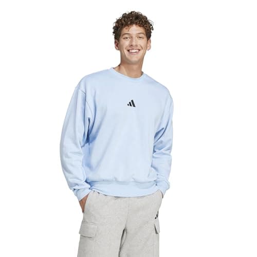 Image of adidas Men's Essentials Feel Cosy Fleece Sweatshirt, blue/black, M