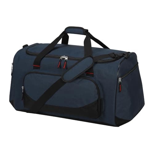 Image of LONALIA 55L Large Gym Sports Duffle Bag for Men - 22 inch Mens Travel Holdall Weekend Overnight Bag (Navy Blue)