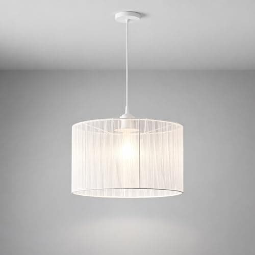 Image of CGC Lighting Indoor Ceiling Lamp Shade 30cm Sheer Organza Silk Pendant Table Lamp Bedroom Dining Room Lounge (Cream Silk Sylvie)