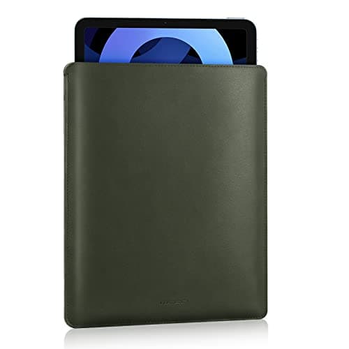 Image of MoKo 9-11 Inch Tablet Sleeve, PU Leather Briefcase Slim Stylish Case Fits New 11-inch iPad Pro M4/iPad Air M2 2024, iPad Air 5/4/3th 10.9/10.5, iPad 10/9/8th Gen 10.9/10.2,Tab S8/S9 11, Midnight Green
