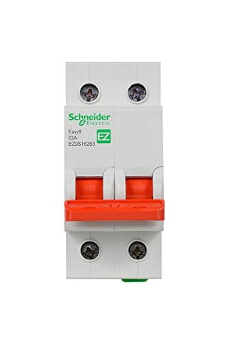 Image of Schneider Electric Easy9 - Isolator Switch Disconnector Circuit Breakers, 2 Pole, 63A, 400V, EZ9S16263