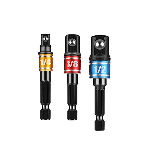 Image of BDHI 3pcs Socket hex Shank Adapter 1/4" 3/8" and 1/2" Extended Impact Electric Drill bit Tool(Y68-3)