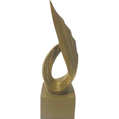 Image of Handmade Abstract Wing Sculpture, Gold Black Modern Decor, Polyester Statue, Elegant Artistic Home Decor (Object-12)