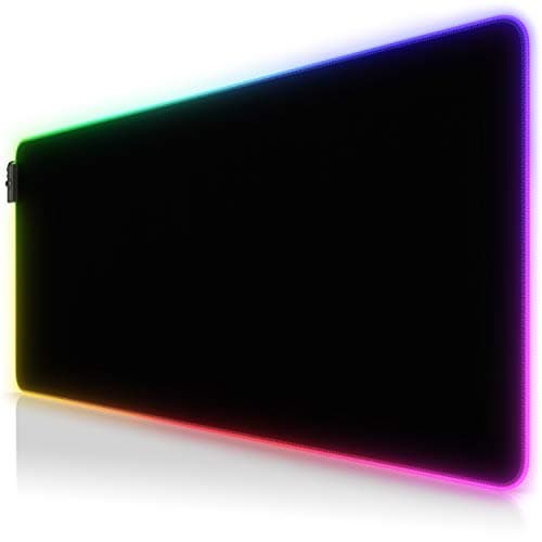 Image of CSL - XXXL RGB Gaming Mouse Mat - LED Desk Pad - 900x400 mm Oversize - XXL Mouse Pad - LED Multi colour - 11 lighting modes - 7 LED colours plus 4 effect modes - washable - Black