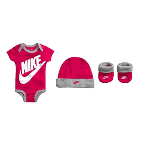 Image of NIKE Unisex Kid's Futura Logo Set of 3 T-Shirt, Pink (Rush Pink), (Size: 86/92)