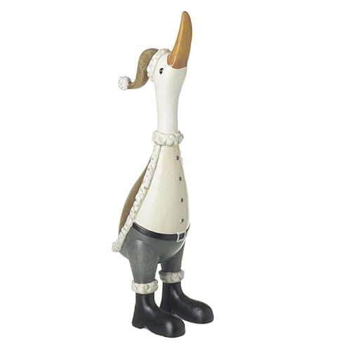 Image of Heaven Sends Decorative Standing Duck Ornament with Winter Scarf, Grey Trousers and Black Boots, Christmas Home Decor - 3 Sizes (Large)