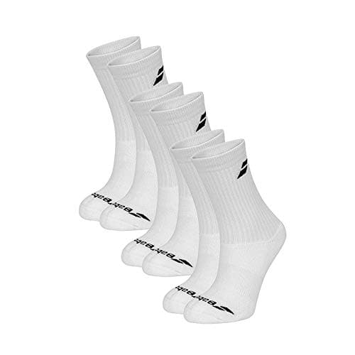 Image of BABOLAT 3 Pairs Pack Junior Socks, Unisex Children, White/White, 31/34