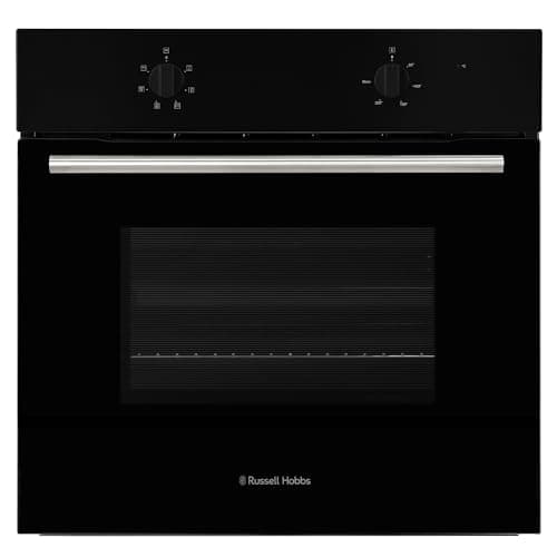 Image of Russell Hobbs 70L, 60cm Wide, Single Electric Built-in Fan Oven and Grill in Black, 6 Oven Functions, RHFEO7004B
