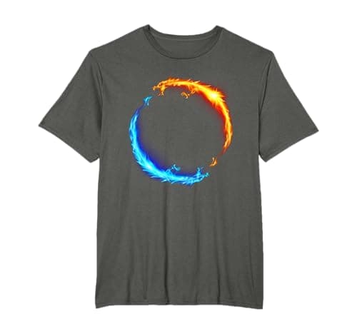 Image of Fire and Ice Dueling Dragons T-Shirt