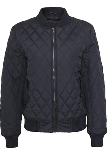Image of Urban Classics Women's Ladies Diamond Quilt Nylon Jacket, Blue (Navy 155), L