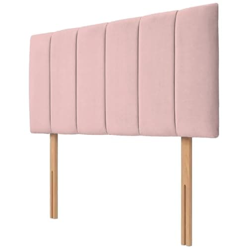 Image of NK Velvet Upholstered Headboard for Divan Beds – 20-Inch Lined, Extra Padded Plush Headboard with Struts – Luxury Bedroom Furniture (Pink, 3ft Single)