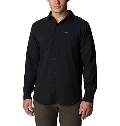 Image of Columbia Men's Silver Ridge Utility Lite Long Sleeve Hiking Shirt, Black, Medium