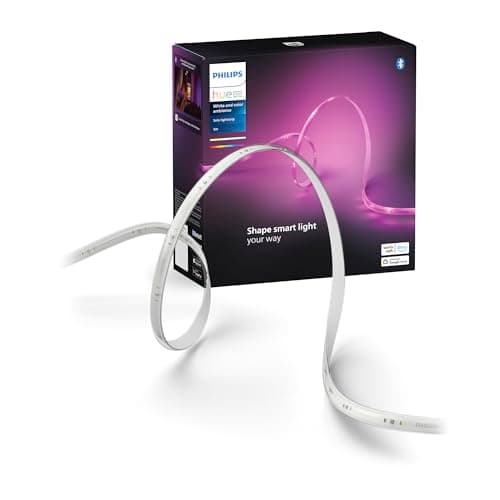 Image of Philips Hue Indoor 5-Meter Smart LED Solo Lightstrip Base Kit (Pack of 1), LED Lights Controlled with Hue App, Smart Lighting Works with Alexa, Google Assistant and Apple HomeKit, Plug Type G